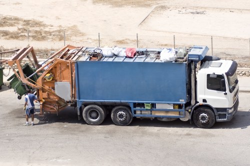 Operatives wearing PPE during a commercial waste collection in Finchley